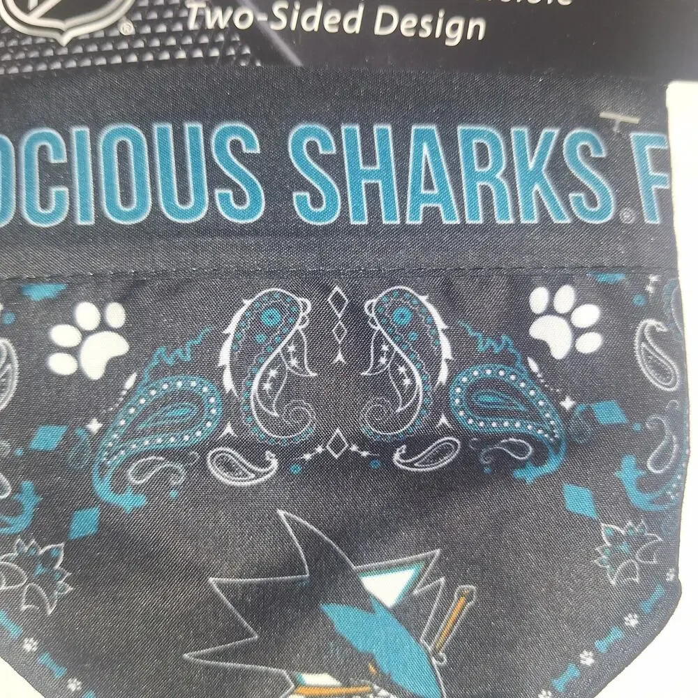 NHL San Jose Sharks Furocious Sharks Fan Pet Bandana (Small)